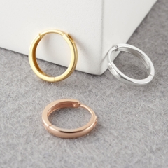 Set Khuyên Tai Hoops Trơn Classic - Earrings Stack Hoa Tai Tròn Bạc Ý CARA LUNA - Set Minimalist Studs