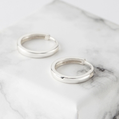 Set Khuyên Tai Hoops Trơn Classic - Earrings Stack Hoa Tai Tròn Bạc Ý CARA LUNA - Set Minimalist Studs