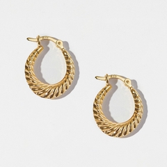 Hoa Tai Bạc 925 Dáng Hoop Xoắn Nhỏ Puff Twist - VSE503
