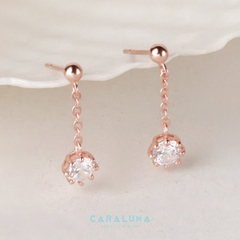 Hoa Tai Bạc 925 Dáng Thả Đính Đá Hàn Quốc Shine Bright - VYE03