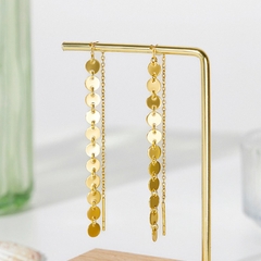 Hoa Tai Bạc 925 Dáng Treo Dài Coin Threader - VSE505