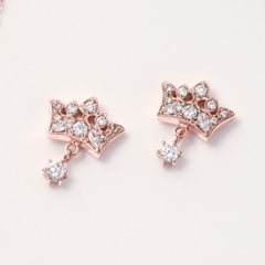 Hoa Tai Bạc 925 Vương Miện Công Chúa Đính Đá Crown Princess - VGE05