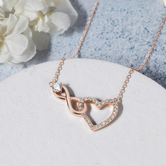 Quà Tặng 8/3 Dây Chuyền Bạc 925 Trái Tim Vô Cực Đính Đá Tình Yêu Vĩnh Cửu - Infinite Love - VYN11