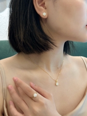 Dây Chuyền Vàng 10K Mặt Bông Tuyết Đính Kim Cương Moissanite Lấp Lánh Snowy Necklace - VGN06V