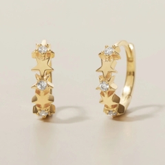 Khuyên Tai Hoop Huggies Bạc 925 Ngôi Sao Đính Đá Star Huggies - VCE14