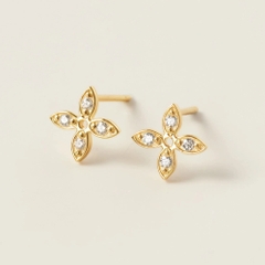 Khuyên Tai Stud Bạc 925 Cỏ 4 Lá May Mắn - Tiny 4 Leaf Clover - VGE19