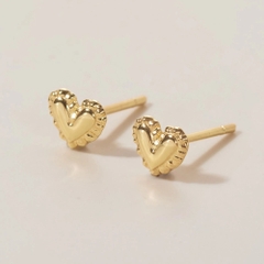 Khuyên Tai Stud Bạc 925 Trái Tim Viền Bèo - Tiny Heart Stud - VCE24