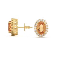 Bông Tai Đá Quý Citrine Vàng - VHE01-01