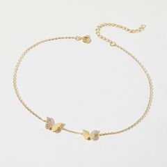 Lắc Chân Bạc 925 Bướm Đôi Đính Đá Dainty Butterfly - VSA02