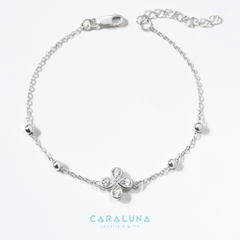 Lắc Tay Bạc 925 Cỏ 4 Lá Đính Đá - 4 Leaf Clover - VYB27