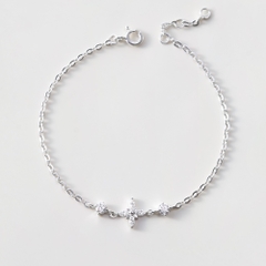 Lắc Tay Bạc 925 Cỏ 4 Lá/ Ngôi Sao 4 Cánh Đính Đá Star Stone - VCB17