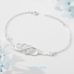 Lắc Tay Bạc 925 Trái Tim Vô Cực Đính Đá Mãi Yêu Infinite Love - VYB37