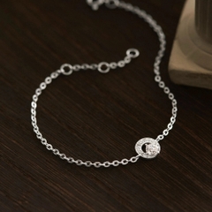 Lắc Tay Bạc 925 Vòng Tròn Gắn Đá Circle Stone - VCB20