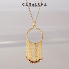 Mặt Dây Chuyền Bạc 925 Tua Rua Đính Đá Tourmaline Tự Nhiên - VUP507