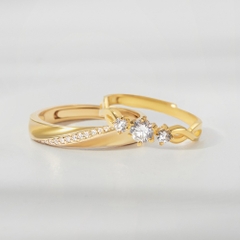 (Một Cặp) Nhẫn Đôi Freesize Bạc 925 Couple Ring - VYR01 & VYR04