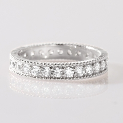 Nhẫn Bạc 925 Đính Đá Full Vòng Bi Oval Eternity Ring - VGR17