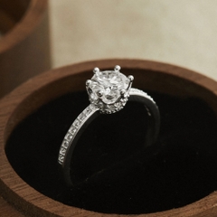 Nhẫn Bạc 925 Crown Ring Đính Đá Kim Cương Moissanite - VCR16-MS