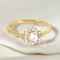 Nhẫn Bạc 925 Mặt Bông Tuyết Đính Đá Lấp Lánh Snowy Ring - VGR14