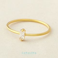 Nhẫn Bạc 925 Mặt Đá Baguette Dọc Dainty Lady - BR47