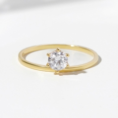 Nhẫn Bạc 925 Thanh Mảnh Đính Đá Chủ Dainty Bling - VCR04