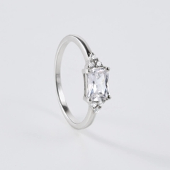 Nhẫn Chủ Bạc 925 Đá Chữ Nhật Statement Ring - VCR504