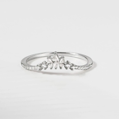 Nhẫn Mảnh Bạc 925 Vòm Đá Vương Miện Crown Ring - VCR505