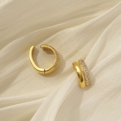 (1 Cái) Khuyên Tai Earcuff Bạc 925 Dáng Uốn Lượn Sóng Đính Đá Nắp Bật Cao Cấp - ODE466-L