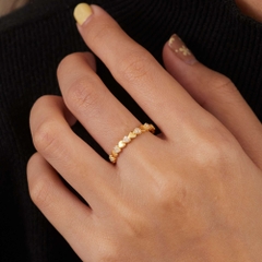 Nhẫn Bạc 925 Trái Tim Đính Đá Xen Kẽ 1/2 Vòng Nhẫn - ODR265