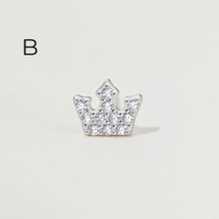 Set Khuyên Tai Vương Miệng Bạc 925 Nữ Tính - Set Crown Studs