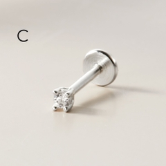 Set Khuyên Tai Chốt Phẳng Bạc 925 Flat Back Hoa Nhí - Set Flower Studs