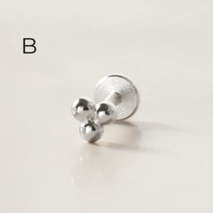 Set Khuyên Tai Chốt Phẳng Bạc 925 Flat Back Hoa Nhí - Set Flower Studs