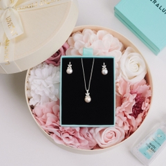 Set Quà Tặng Trang Sức Bạc Cao Cấp - Set 2 Món -Ngọc Trai Tự Nhiên Đính Đá Cách Điệu - VCN23 & VCE16