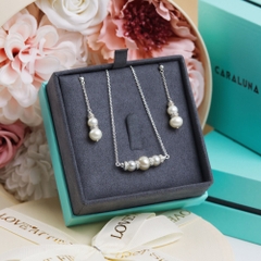 Set Quà Tặng Trang Sức Bạc Cao Cấp - Set 2 Món - Ngọc Trai Tự Nhiên Phối Đá Luxury Pearls - VUN502 & VUE507