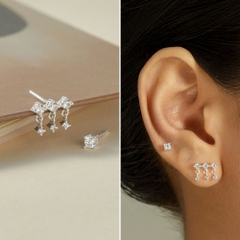 Set Khuyên Tai Bầu Trời Sao Lấp Lánh - Set Starry Moon Studs