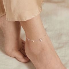 Quà Tặng 8/3 Lắc Chân Bạc 925 Hình Nơ Treo Trái Tim Đính Đá CARA LUNA - Heart Bow Tie - VGA04