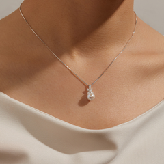 Dây Chuyền Bạc 925 Ngọc Trai Tròn Đính Đá Pearl Stone - VCN23