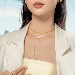 Quà Tặng 8/3 Dây Chuyền Bạc 925 Cỏ 4 Lá Đính Đá Chủ May Mắn 4 Leaf Clover -  VCN503