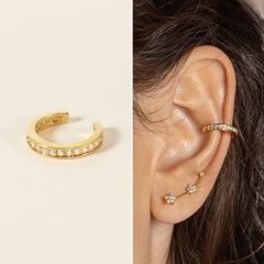 (1 Cái) Khuyên Tai Kẹp Vành Bạc 925 Tròn Hoop Đính Đá - Hoop Ear Cuff - BE06-L