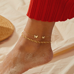 Lắc Chân Bạc 925 Hai Sợi Xích Bi Lớn So Le Double Ball Anklet - VCA03
