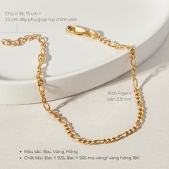 Lắc Tay Bạc 925 Xích Bạc Trơn Figaro - VCB01