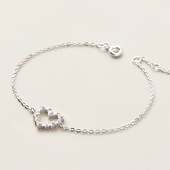 Quà Tặng 8/3 Lắc Tay Bạc 925 Hình Trái Tim Nhỏ Đính Đá Viền - Tiny Heart - VCB12