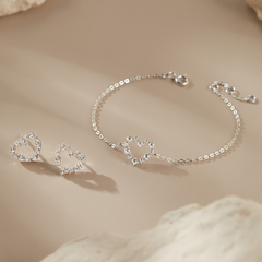 Quà Tặng 8/3 Lắc Tay Bạc 925 Hình Trái Tim Nhỏ Đính Đá Viền - Tiny Heart - VCB12