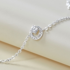 Lắc Tay Bạc 925 Vòng Tròn Gắn Đá Circle Stone - VCB20