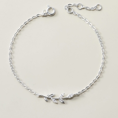 Lắc Tay Bạc 925 Lá Nguyệt Quế Đính Đá Laurel Bracelet - VCB21