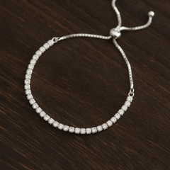 Lắc Tay Bạc 925 Tennis Dây Rút Bản Lớn - VCB23