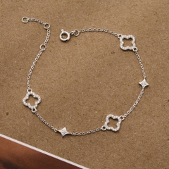 Lắc Tay Bạc 925 Cỏ 4 Lá Đính Đá Lucky Clover - VCB41