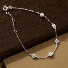 Lắc Tay Bạc 925 Đính Đá Lấp Lánh Mix Cách Điệu Lucky Clover - VCB45