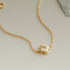 Quà Tặng 8/3 Lắc Tay Bạc 925 Cỏ 4 Lá Đính Đá Chủ May Mắn 4 Leaf Clover - VCB504