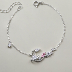 Lắc Tay Bạc 925 Charm Trăng Sao, Trái Tim, Cỏ 4 Lá Đá Màu - Charm Bracelet Collection