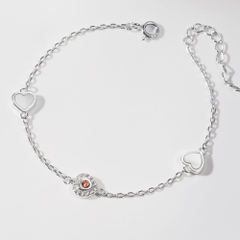 Lắc Tay Bạc 925 Charm Trăng Sao, Trái Tim, Cỏ 4 Lá Đá Màu - Charm Bracelet Collection